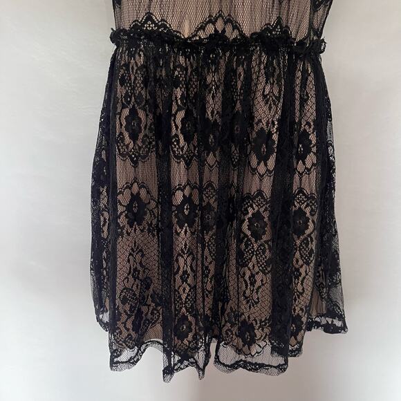Y2K Wet Seal Lace Overlay Dress L Whimsigoth Festival Ruffle Romantic Party Goth - Picture 5 of 10